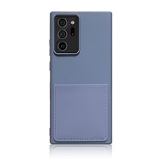 Silikon Hülle Handyhülle Ultra Dünn Flexible Schutzhülle 360 Grad Ganzkörper Tasche MJ1 für Samsung Galaxy Note 20 Ultra 5G Lavendel Grau