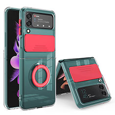 Silikon Hülle Handyhülle Ultra Dünn Flexible Schutzhülle 360 Grad Ganzkörper Tasche MJ1 für Samsung Galaxy Z Flip4 5G Rot