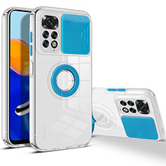 Silikon Hülle Handyhülle Ultra Dünn Flexible Schutzhülle 360 Grad Ganzkörper Tasche MJ1 für Xiaomi Redmi Note 11 4G (2022) Blau