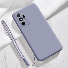 Silikon Hülle Handyhülle Ultra Dünn Flexible Schutzhülle 360 Grad Ganzkörper Tasche N03 für Samsung Galaxy Note 20 Ultra 5G Lavendel Grau