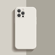 Silikon Hülle Handyhülle Ultra Dünn Flexible Schutzhülle 360 Grad Ganzkörper Tasche S01 für Apple iPhone 14 Pro Weiß