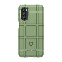 Silikon Hülle Handyhülle Ultra Dünn Flexible Schutzhülle 360 Grad Ganzkörper Tasche S01 für Motorola Moto G71s 5G Grün