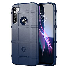 Silikon Hülle Handyhülle Ultra Dünn Flexible Schutzhülle 360 Grad Ganzkörper Tasche S01 für Motorola Moto One Fusion Plus Blau