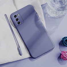 Silikon Hülle Handyhülle Ultra Dünn Flexible Schutzhülle 360 Grad Ganzkörper Tasche S01 für Oppo A55S 5G Lavendel Grau