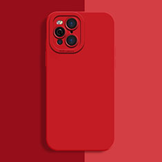Silikon Hülle Handyhülle Ultra Dünn Flexible Schutzhülle 360 Grad Ganzkörper Tasche S01 für Oppo Find X3 5G Rot
