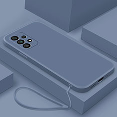 Silikon Hülle Handyhülle Ultra Dünn Flexible Schutzhülle 360 Grad Ganzkörper Tasche S01 für Samsung Galaxy A23 5G Lavendel Grau