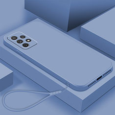 Silikon Hülle Handyhülle Ultra Dünn Flexible Schutzhülle 360 Grad Ganzkörper Tasche S01 für Samsung Galaxy A53 5G Lavendel Grau