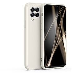 Silikon Hülle Handyhülle Ultra Dünn Flexible Schutzhülle 360 Grad Ganzkörper Tasche S01 für Samsung Galaxy F22 4G Weiß