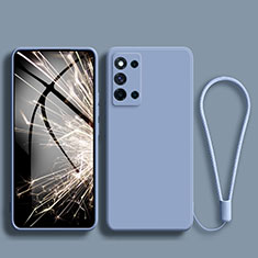 Silikon Hülle Handyhülle Ultra Dünn Flexible Schutzhülle 360 Grad Ganzkörper Tasche S01 für Samsung Galaxy F52 5G Lavendel Grau