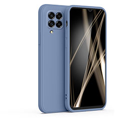 Silikon Hülle Handyhülle Ultra Dünn Flexible Schutzhülle 360 Grad Ganzkörper Tasche S01 für Samsung Galaxy M22 4G Lavendel Grau