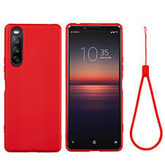 Silikon Hülle Handyhülle Ultra Dünn Flexible Schutzhülle 360 Grad Ganzkörper Tasche S01 für Sony Xperia 10 II Rot