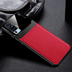 Silikon Hülle Handyhülle Ultra Dünn Flexible Schutzhülle 360 Grad Ganzkörper Tasche S01 für Vivo X50 Pro 5G Rot