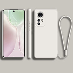 Silikon Hülle Handyhülle Ultra Dünn Flexible Schutzhülle 360 Grad Ganzkörper Tasche S01 für Xiaomi Mi 12 Pro 5G Weiß