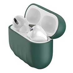 Silikon Hülle Handyhülle Ultra Dünn Flexible Schutzhülle 360 Grad Ganzkörper Tasche S02 für Apple AirPods Pro Grün
