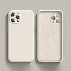 Silikon Hülle Handyhülle Ultra Dünn Flexible Schutzhülle 360 Grad Ganzkörper Tasche S02 für Apple iPhone 14 Pro Weiß