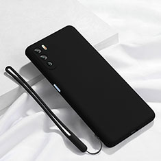 Silikon Hülle Handyhülle Ultra Dünn Flexible Schutzhülle 360 Grad Ganzkörper Tasche S02 für Huawei Mate 40 Lite 5G Schwarz