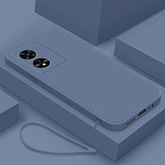 Silikon Hülle Handyhülle Ultra Dünn Flexible Schutzhülle 360 Grad Ganzkörper Tasche S02 für Oppo A58 5G Lavendel Grau