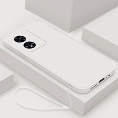 Silikon Hülle Handyhülle Ultra Dünn Flexible Schutzhülle 360 Grad Ganzkörper Tasche S02 für Oppo A58 5G Weiß