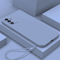 Silikon Hülle Handyhülle Ultra Dünn Flexible Schutzhülle 360 Grad Ganzkörper Tasche S02 für Samsung Galaxy A15 5G Lavendel Grau