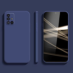 Silikon Hülle Handyhülle Ultra Dünn Flexible Schutzhülle 360 Grad Ganzkörper Tasche S02 für Samsung Galaxy A51 4G Blau