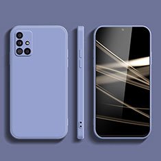 Silikon Hülle Handyhülle Ultra Dünn Flexible Schutzhülle 360 Grad Ganzkörper Tasche S02 für Samsung Galaxy A51 4G Lavendel Grau