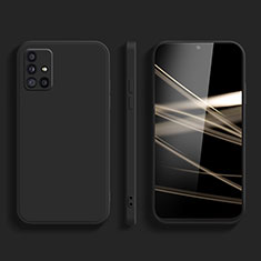 Silikon Hülle Handyhülle Ultra Dünn Flexible Schutzhülle 360 Grad Ganzkörper Tasche S02 für Samsung Galaxy A51 4G Schwarz