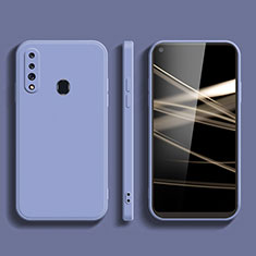 Silikon Hülle Handyhülle Ultra Dünn Flexible Schutzhülle 360 Grad Ganzkörper Tasche S02 für Samsung Galaxy A60 Lavendel Grau