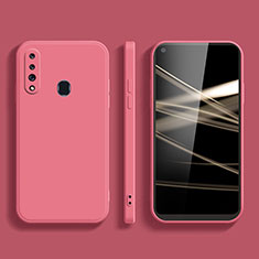 Silikon Hülle Handyhülle Ultra Dünn Flexible Schutzhülle 360 Grad Ganzkörper Tasche S02 für Samsung Galaxy A60 Pink