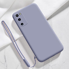 Silikon Hülle Handyhülle Ultra Dünn Flexible Schutzhülle 360 Grad Ganzkörper Tasche S02 für Samsung Galaxy S20 Lite 5G Lavendel Grau