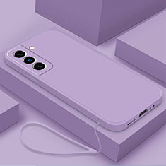 Silikon Hülle Handyhülle Ultra Dünn Flexible Schutzhülle 360 Grad Ganzkörper Tasche S02 für Samsung Galaxy S21 5G Violett