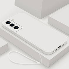 Silikon Hülle Handyhülle Ultra Dünn Flexible Schutzhülle 360 Grad Ganzkörper Tasche S02 für Samsung Galaxy S21 5G Weiß