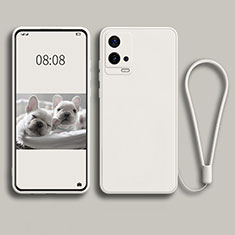 Silikon Hülle Handyhülle Ultra Dünn Flexible Schutzhülle 360 Grad Ganzkörper Tasche S02 für Vivo iQOO 8 5G Weiß