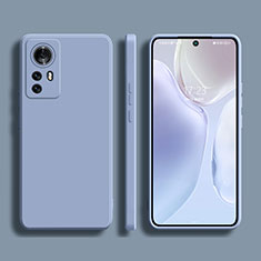 Silikon Hülle Handyhülle Ultra Dünn Flexible Schutzhülle 360 Grad Ganzkörper Tasche S02 für Xiaomi Mi 12 Pro 5G Lavendel Grau