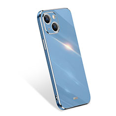 Silikon Hülle Handyhülle Ultra Dünn Flexible Schutzhülle 360 Grad Ganzkörper Tasche S03 für Apple iPhone 14 Plus Hellblau