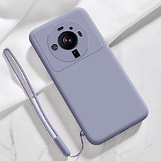 Silikon Hülle Handyhülle Ultra Dünn Flexible Schutzhülle 360 Grad Ganzkörper Tasche S03 für Xiaomi Mi 12S Ultra 5G Lavendel Grau