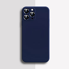 Silikon Hülle Handyhülle Ultra Dünn Flexible Schutzhülle 360 Grad Ganzkörper Tasche S04 für Apple iPhone 14 Pro Max Blau