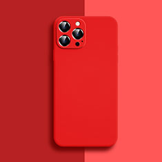 Silikon Hülle Handyhülle Ultra Dünn Flexible Schutzhülle 360 Grad Ganzkörper Tasche S04 für Apple iPhone 15 Pro Max Rot