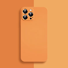 Silikon Hülle Handyhülle Ultra Dünn Flexible Schutzhülle 360 Grad Ganzkörper Tasche S04 für Apple iPhone 15 Pro Orange
