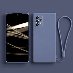 Silikon Hülle Handyhülle Ultra Dünn Flexible Schutzhülle 360 Grad Ganzkörper Tasche S04 für Samsung Galaxy M32 5G Lavendel Grau