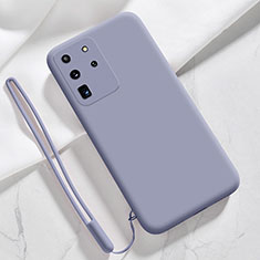 Silikon Hülle Handyhülle Ultra Dünn Flexible Schutzhülle 360 Grad Ganzkörper Tasche S04 für Samsung Galaxy S20 Ultra 5G Lavendel Grau
