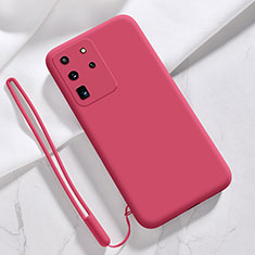Silikon Hülle Handyhülle Ultra Dünn Flexible Schutzhülle 360 Grad Ganzkörper Tasche S04 für Samsung Galaxy S20 Ultra 5G Rot
