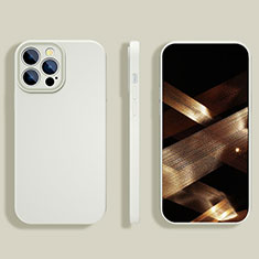 Silikon Hülle Handyhülle Ultra Dünn Flexible Schutzhülle 360 Grad Ganzkörper Tasche S05 für Apple iPhone 14 Pro Weiß