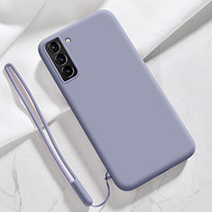 Silikon Hülle Handyhülle Ultra Dünn Flexible Schutzhülle 360 Grad Ganzkörper Tasche S05 für Samsung Galaxy S21 5G Lavendel Grau