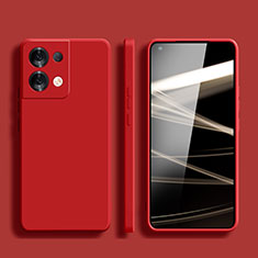 Silikon Hülle Handyhülle Ultra Dünn Flexible Schutzhülle 360 Grad Ganzkörper Tasche S06 für Oppo Reno8 Pro 5G Rot