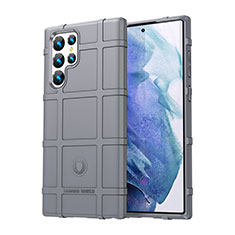 Silikon Hülle Handyhülle Ultra Dünn Flexible Schutzhülle 360 Grad Ganzkörper Tasche S06 für Samsung Galaxy S21 Ultra 5G Grau