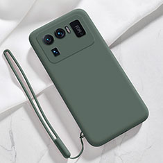 Silikon Hülle Handyhülle Ultra Dünn Flexible Schutzhülle 360 Grad Ganzkörper Tasche S06 für Xiaomi Mi 11 Ultra 5G Nachtgrün