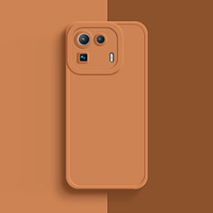 Silikon Hülle Handyhülle Ultra Dünn Flexible Schutzhülle 360 Grad Ganzkörper Tasche S07 für Xiaomi Mi 11 Pro 5G Orange