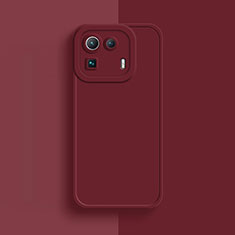 Silikon Hülle Handyhülle Ultra Dünn Flexible Schutzhülle 360 Grad Ganzkörper Tasche S07 für Xiaomi Mi 11 Pro 5G Rot