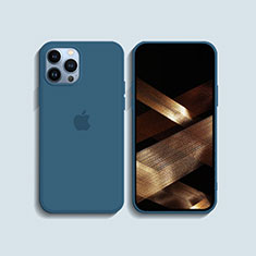 Silikon Hülle Handyhülle Ultra Dünn Flexible Schutzhülle 360 Grad Ganzkörper Tasche S08 für Apple iPhone 14 Pro Max Blau