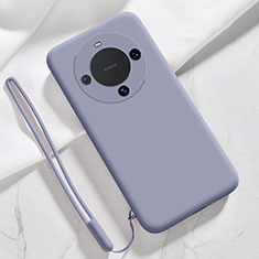 Silikon Hülle Handyhülle Ultra Dünn Flexible Schutzhülle 360 Grad Ganzkörper Tasche YK1 für Huawei Mate 60 Pro Lavendel Grau